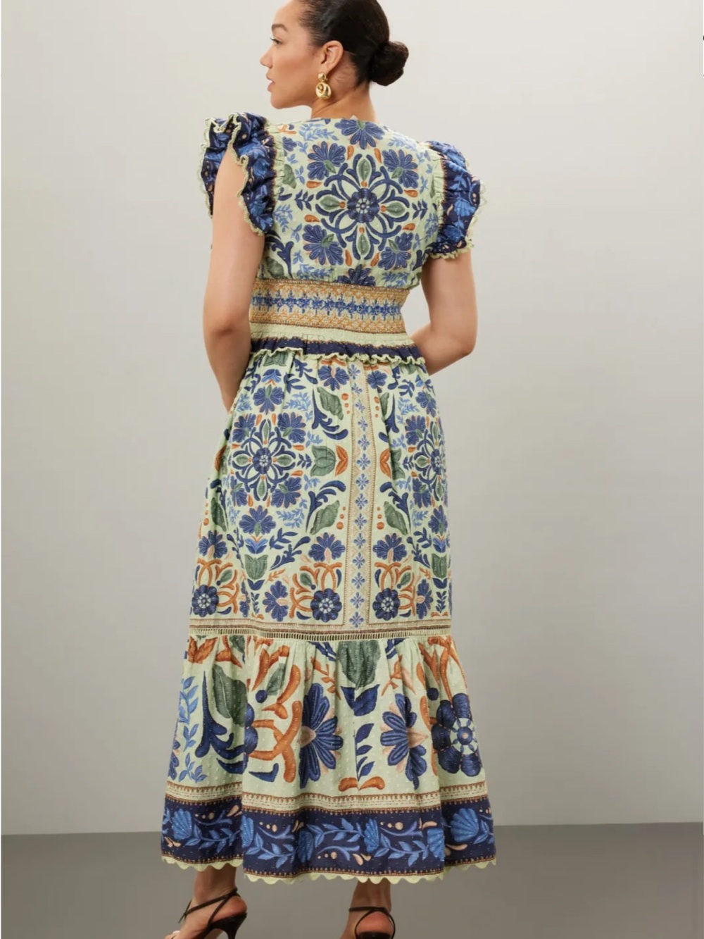 Farm Rio Ocean Tapestry Maxi Dress | Size M | Green Floral | Cotton - Picture 6 of 16